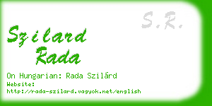szilard rada business card