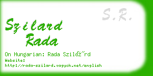 szilard rada business card